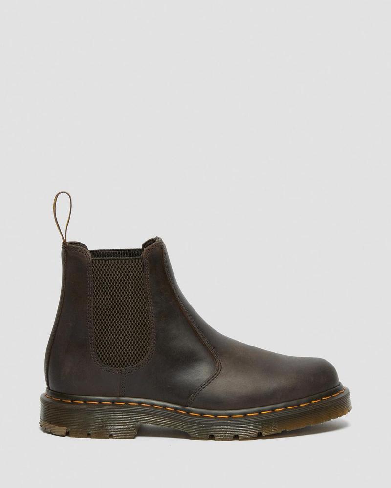 Dr Martens 2976 Slip Resistant Leren Enkellaars Heren Donkerbruin | NL 376QMA